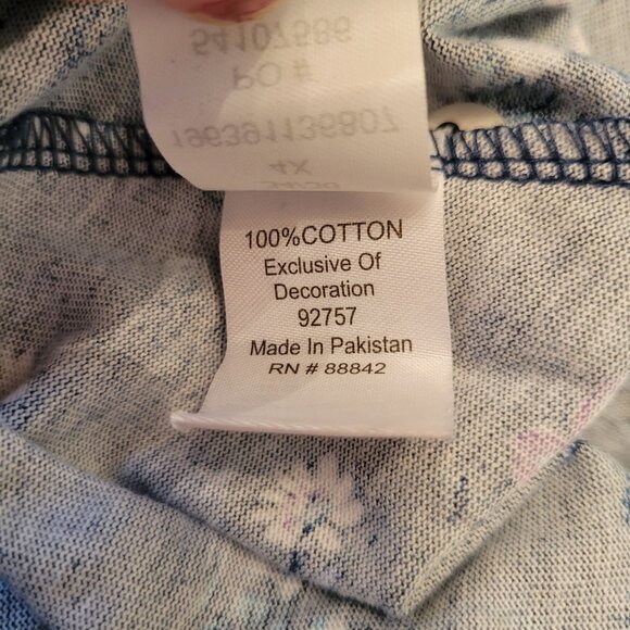 Dreams Co Blue Floral Nightgown 4X Cotton Long Modest House Dress‎ Lounge - Picture 4 of 7